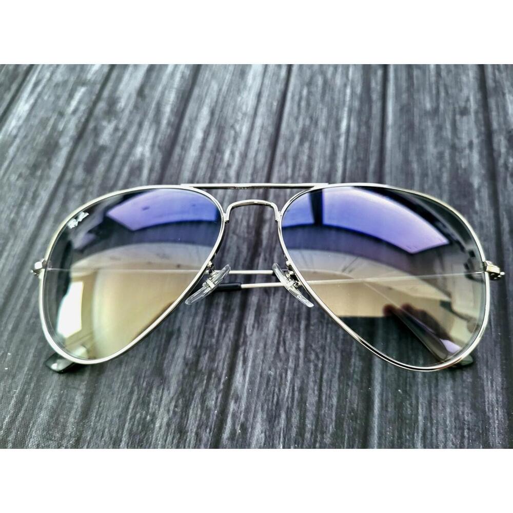 Used 3025 Ray-Ban Aviator‎ Sunglasses 58mm Never Worn W-Case